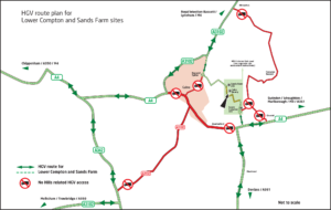 HGV route plan to Calne Quarry